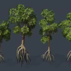 Low poly mangrove trees collection