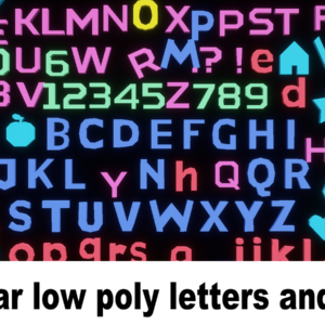 Modular low poly letters and icons